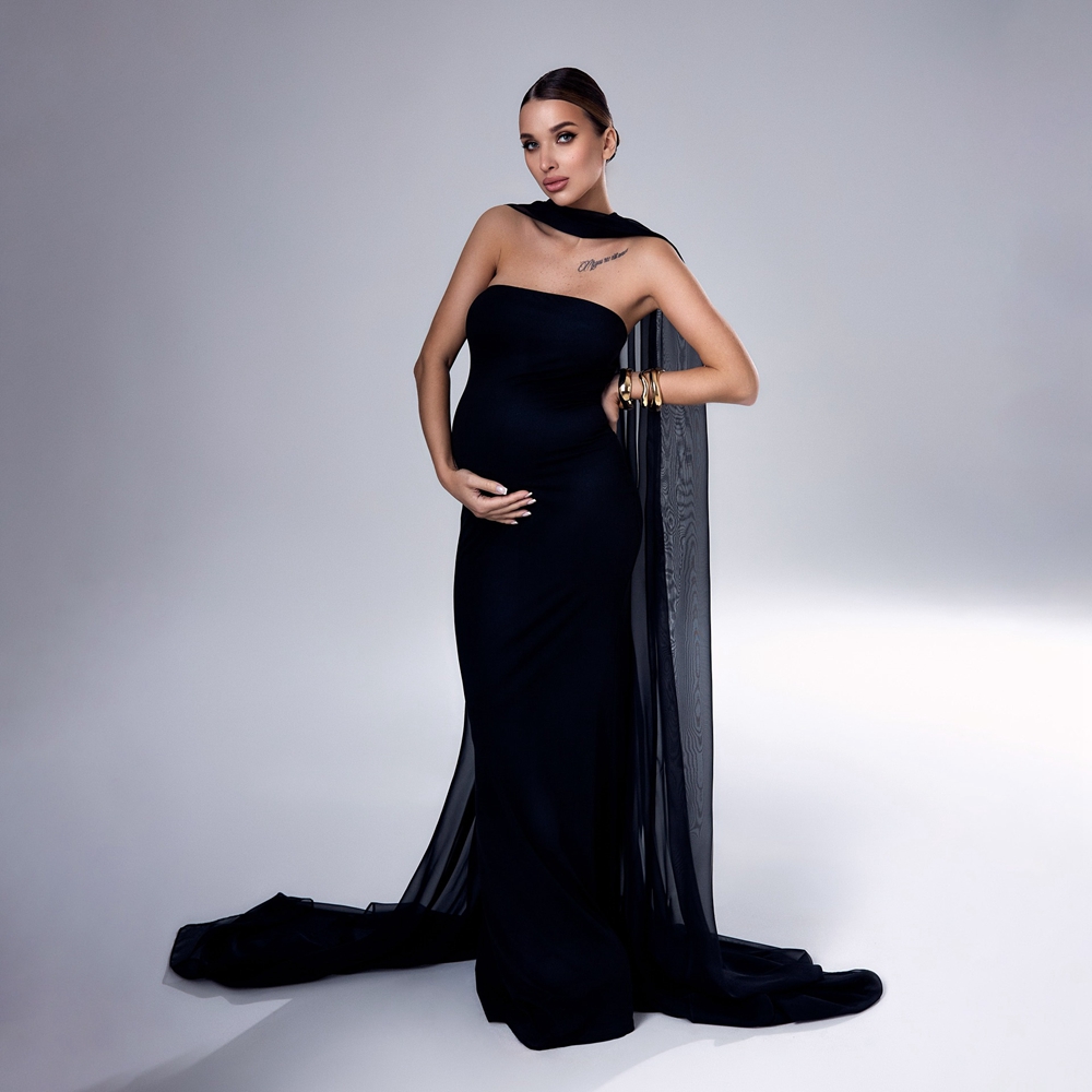 Photography Youtube - Zwarte shawl zwangerschapsfotografie jurken tube top