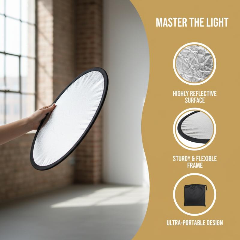 Reflector 5 In 1 - 5-in-1 ronde fotoreflector, opvouwbare lichtdiffusor voor