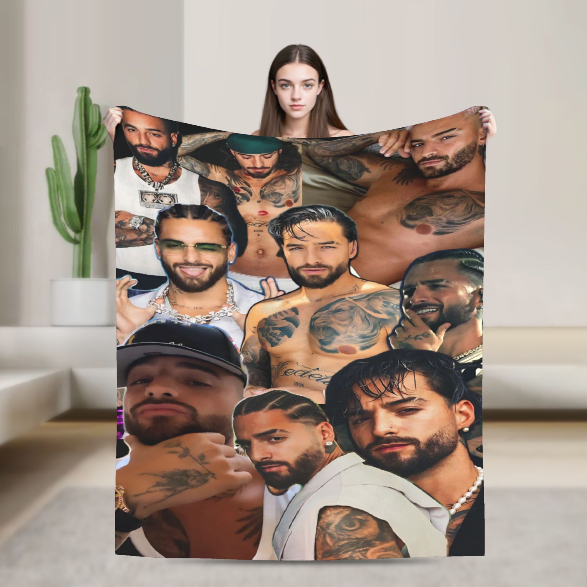 Photography Of War - Maluma Colombiaanse zanger fotocollage dekens camping