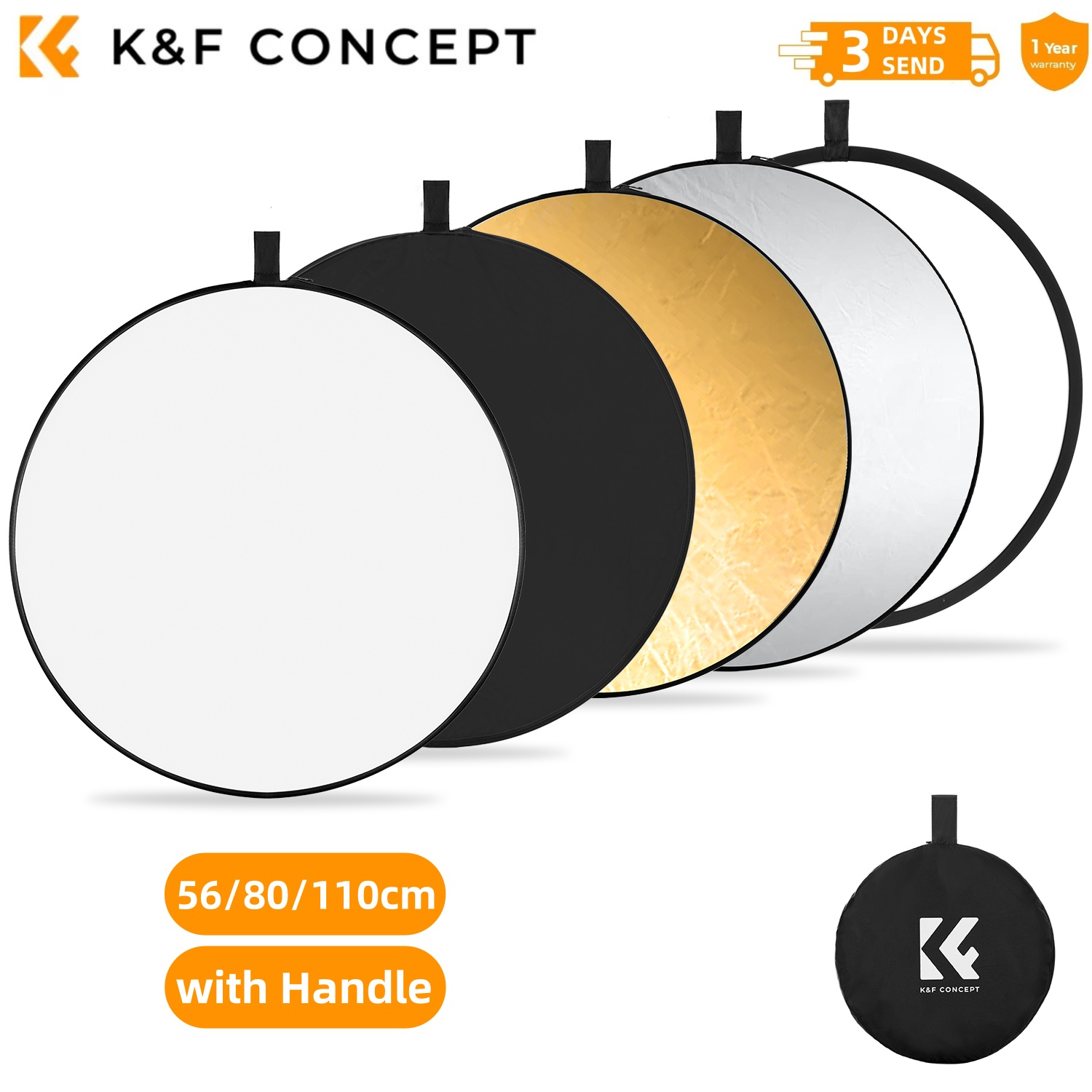 K&F CONCEPT 56/80/110cm 5-in-1 - Reflector 5 In 1 recensie en prijs