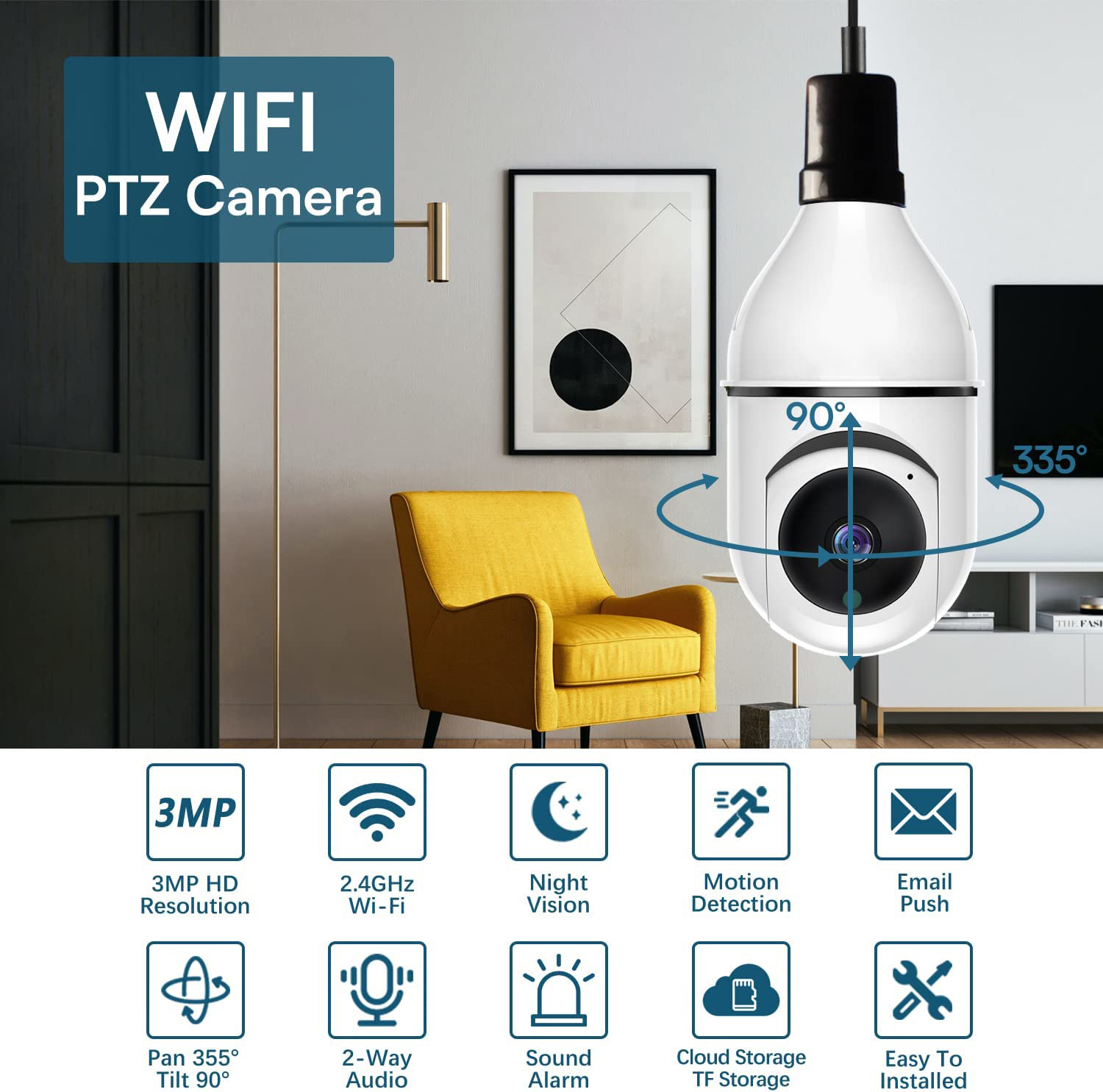 Slimme E27-lampcamera Wifi Dra - Photography Bulb recensie en prijs